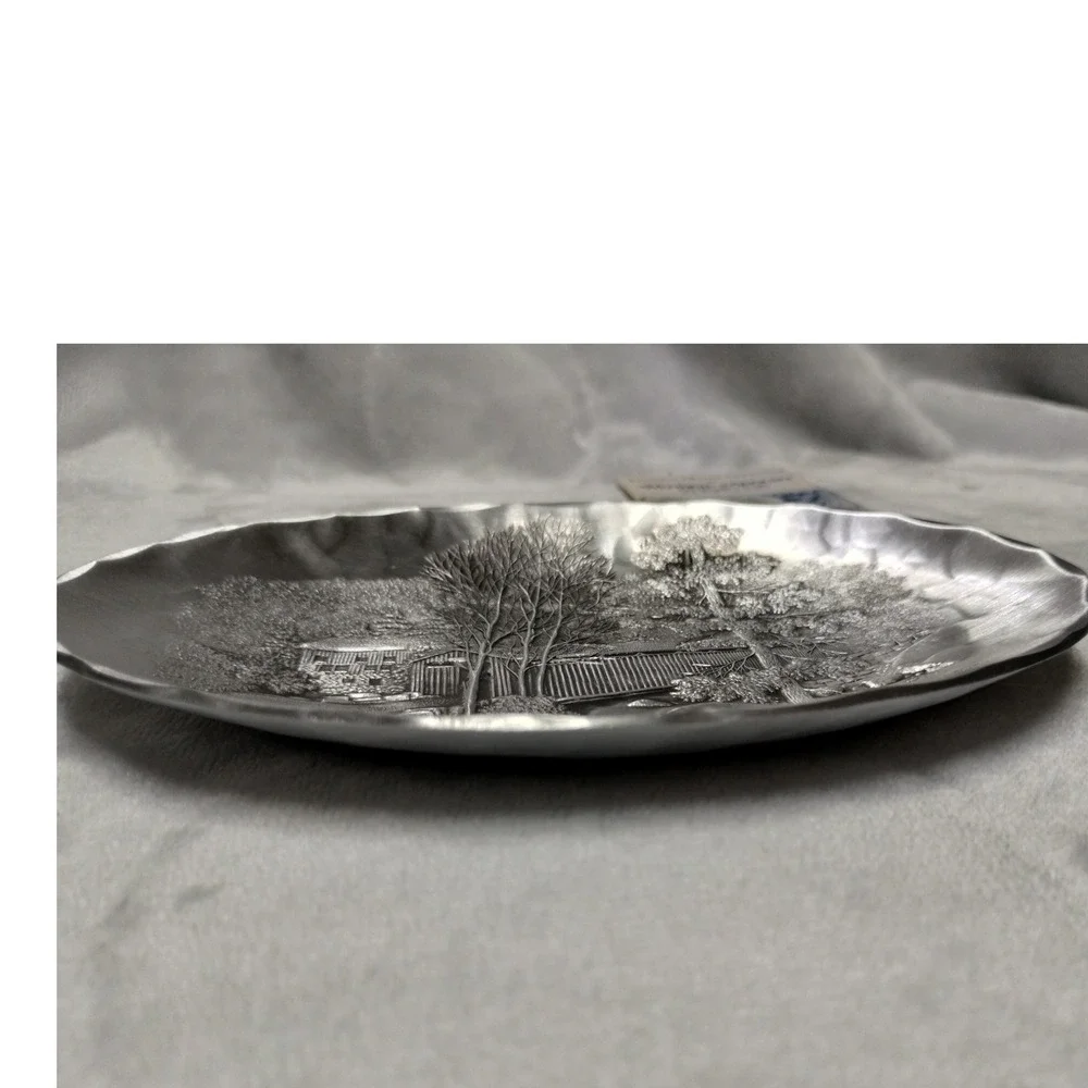 Wendell August Forge 1980 Covered‎ Bridge Metal Art Plate 7